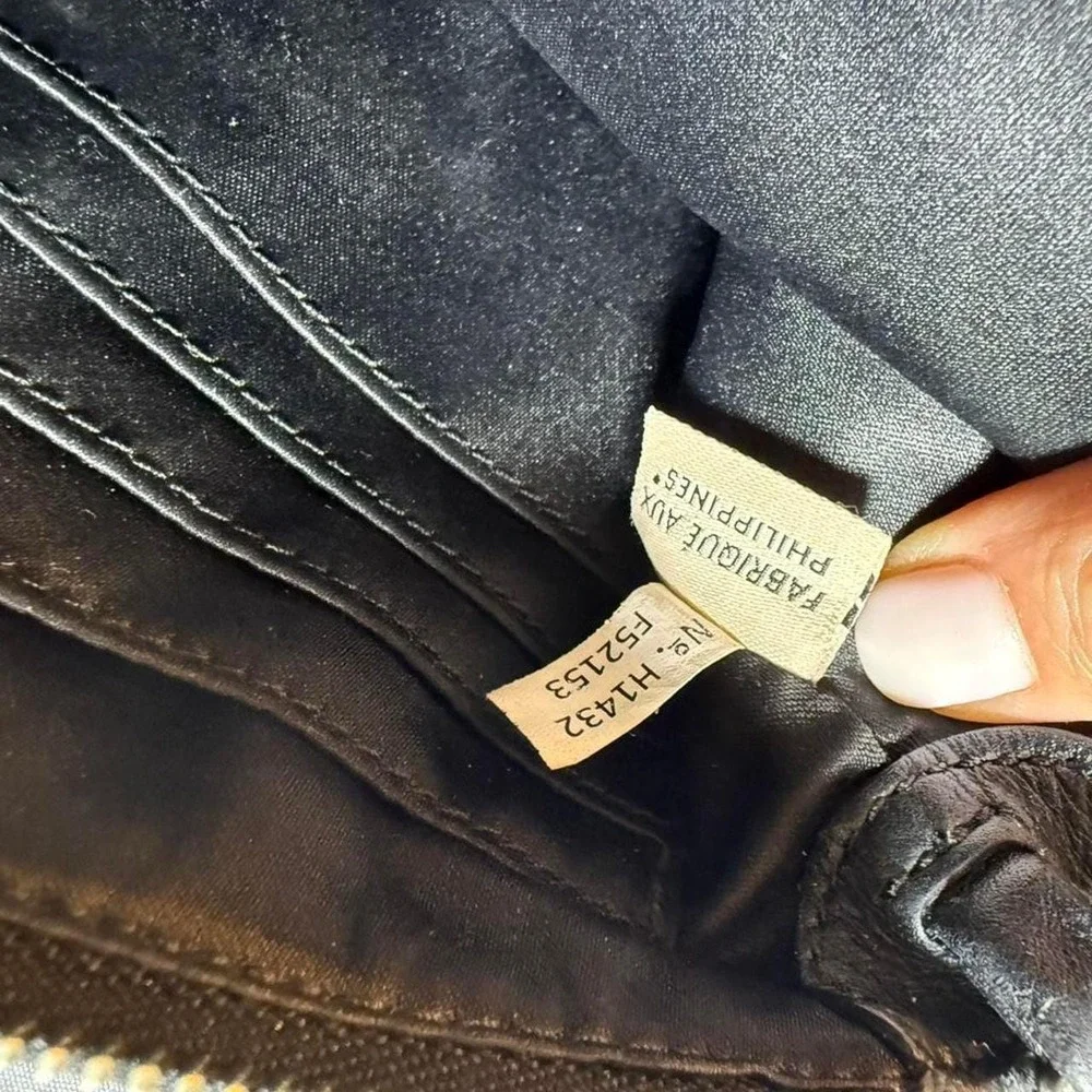 Coach Wristlet Clutch Women Small Black Excellent F52153 Leather‎ Pleated Gold